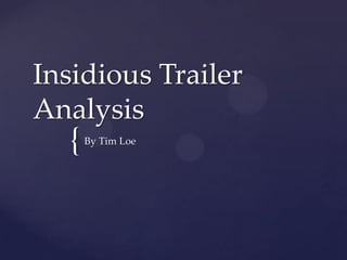 Insidious Trailer
Analysis
  {   By Tim Loe
 
