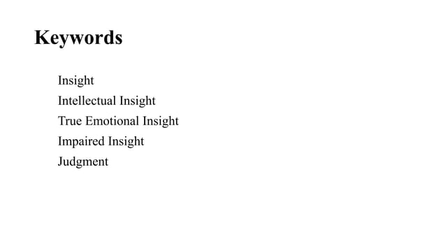 Insight Pptx Mental Health Diseases And Conditions