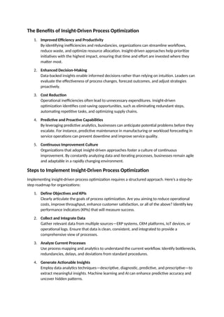 Insight-Driven Process Optimization: Transforming Data into Operational ...