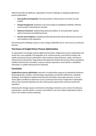 Insight-Driven Process Optimization: Transforming Data into Operational ...