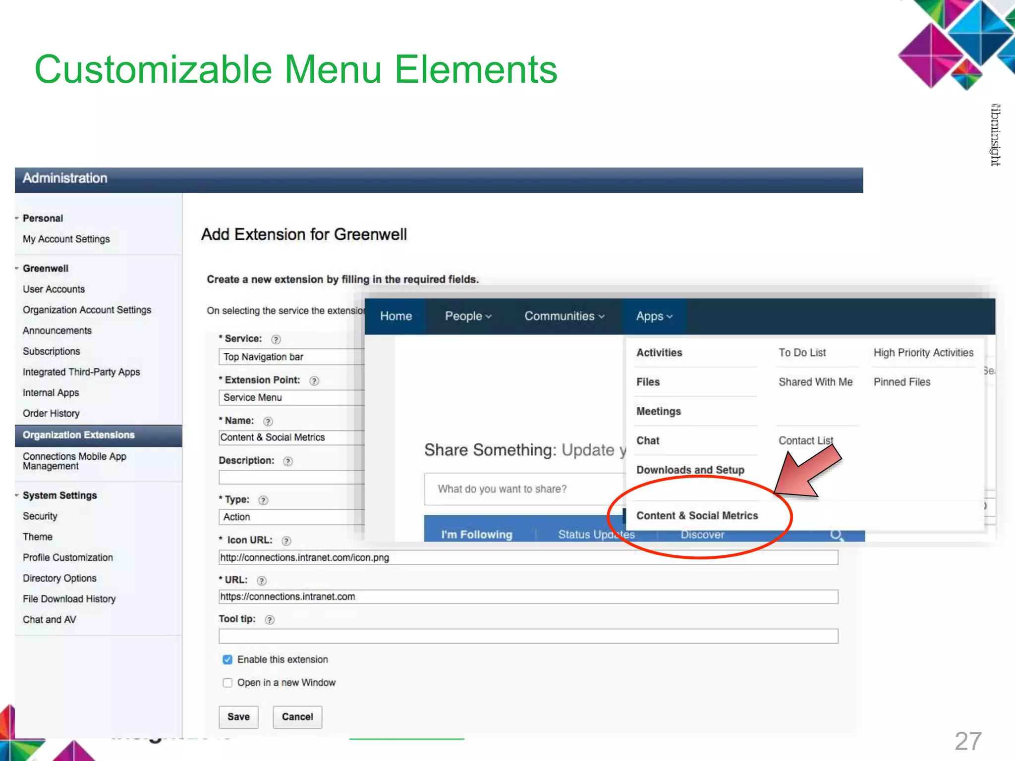 Customizable Menu Elements
27
 