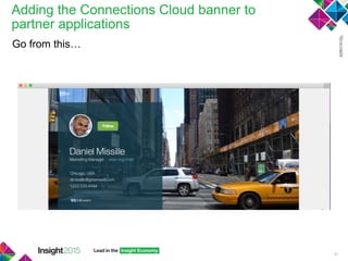 Adding the Connections Cloud banner to
partner applications
Go from this…
32
 