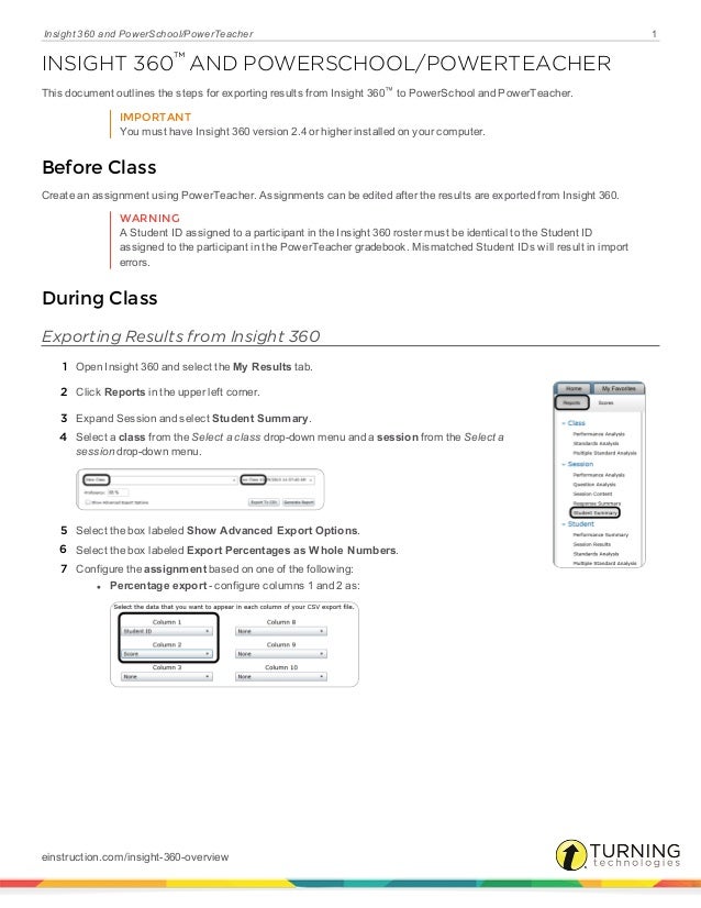 Insight360 and powerteacher