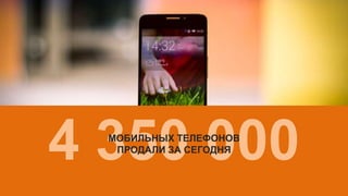4 350 000МОБИЛЬНЫХ ТЕЛЕФОНОВ
ПРОДАЛИ ЗА СЕГОДНЯ
 