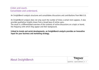 Social media analysis with InsightBench