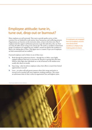 Employee attitude: tune in,
tune out, drop out or burnout?
Many employees are well motivated. They want to provide quality...