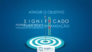 PARA SUA ORGANIZAÇÃO
ATINGIR O OBJETIVO
PODERÃO AUXILIAR NAS
TOMADAS DE DECISÃO
 