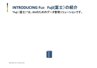 INTRODUCING FUJI Fuji(富士）の紹介
      “Fuji （富士）”は、ISVのためのデータ管理ソリューションです。




38 INSIGHT OUT ‐ 20 October 2011
 