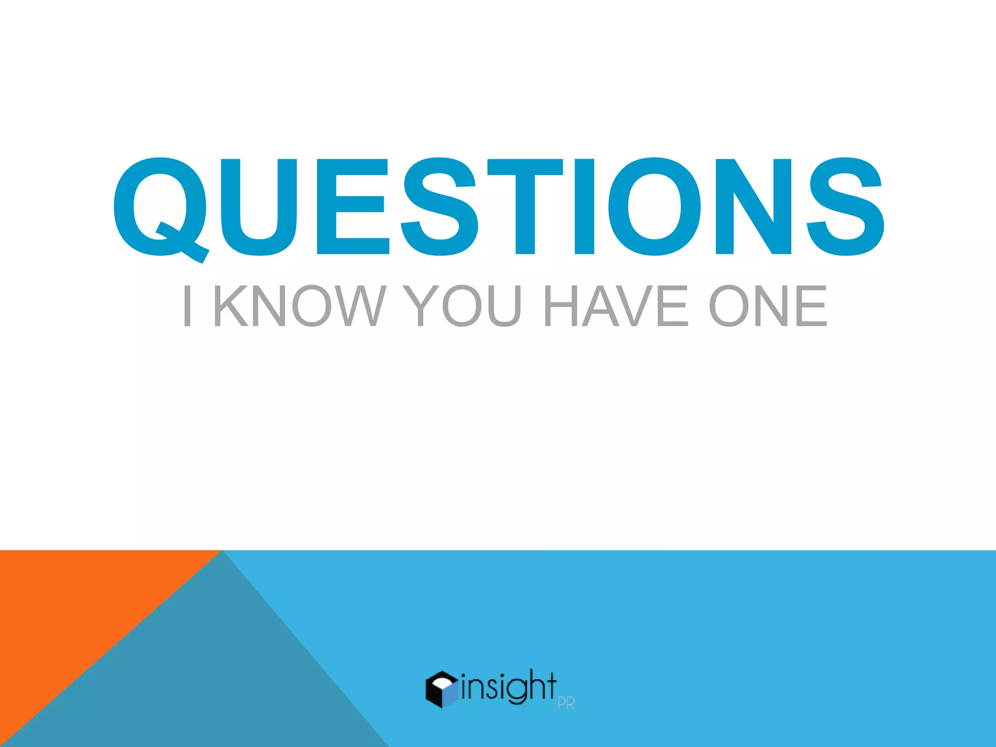 QUESTIONS
I KNOW YOU HAVE ONE
 