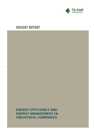 ENERGY EFFICIENCY AND
ENERGY MANAGEMENT IN
INDUSTRIAL COMPANIES
 