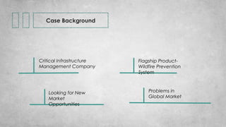 Case Background
Critical Infrastructure
Management Company
Looking for New
Market
Opportunities
Flagship Product-
Wildfire Prevention
System
Problems in
Global Market
 