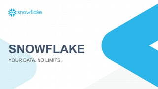 SNOWFLAKE
YOUR DATA. NO LIMITS.
 