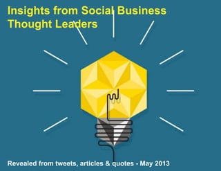 © Jive confidential
Insights from Social Business
Thought Leaders
Revealed from tweets, articles & quotes - May 2013
 