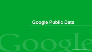 Google Public Data




                 Google Confidential and Proprietary
 