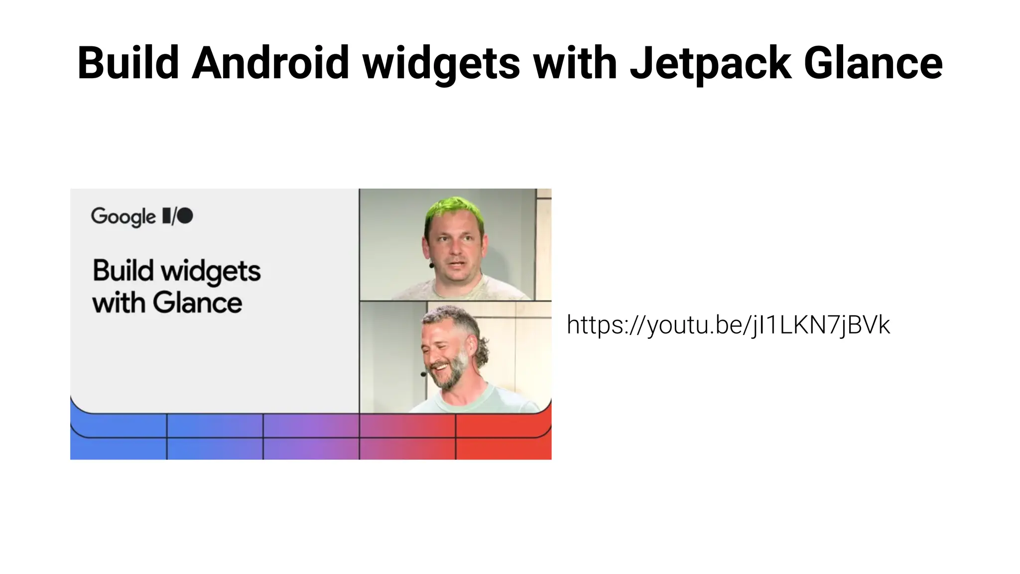 Build Android widgets with Jetpack Glance
https://youtu.be/jI1LKN7jBVk
 