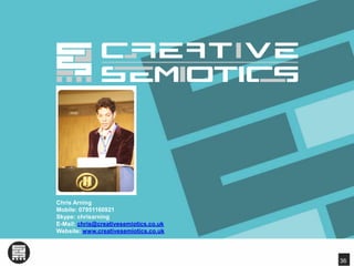 Semiotics is relevant not only to traditional forms of media such as TV advertising, packaging and magazine advertising but is also applicable to online forms and can bring insight to how brands are communicating in that arena too through looking at brand’s use of immersion & inter-textuality