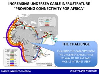 With increased undersea cables being laid on the East and West coast of Africa, and Mobile operators and back haul network...