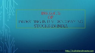 By Dividend Investor India (http://in.dividendinvestor.com)

 