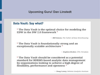 Upcoming Guru! Dan Linstedt

 