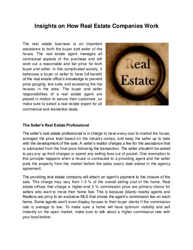 Insights on how real estate companies work