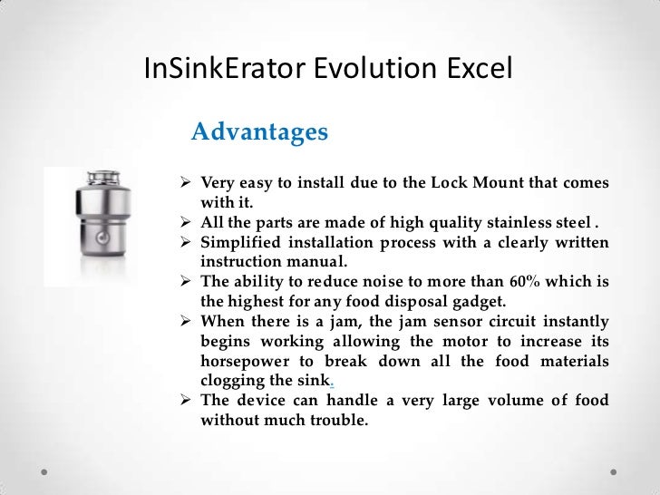 InSinkErator Evolution Excel 1.0 HP Household Food Waste Disposer Rev…