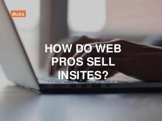 HOW DO WEB
PROS SELL
INSITES?
 