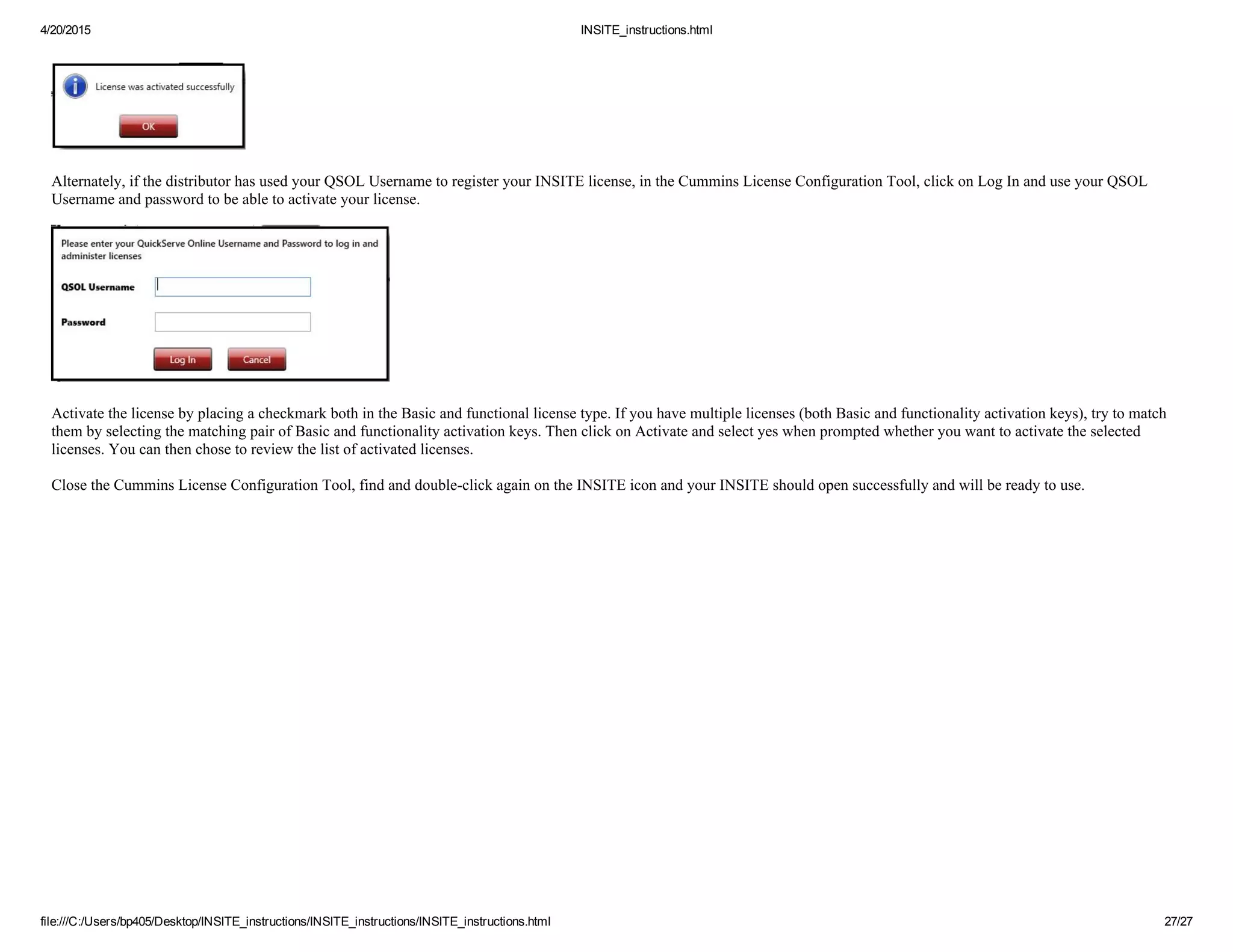 cummins Insite instructions | PDF