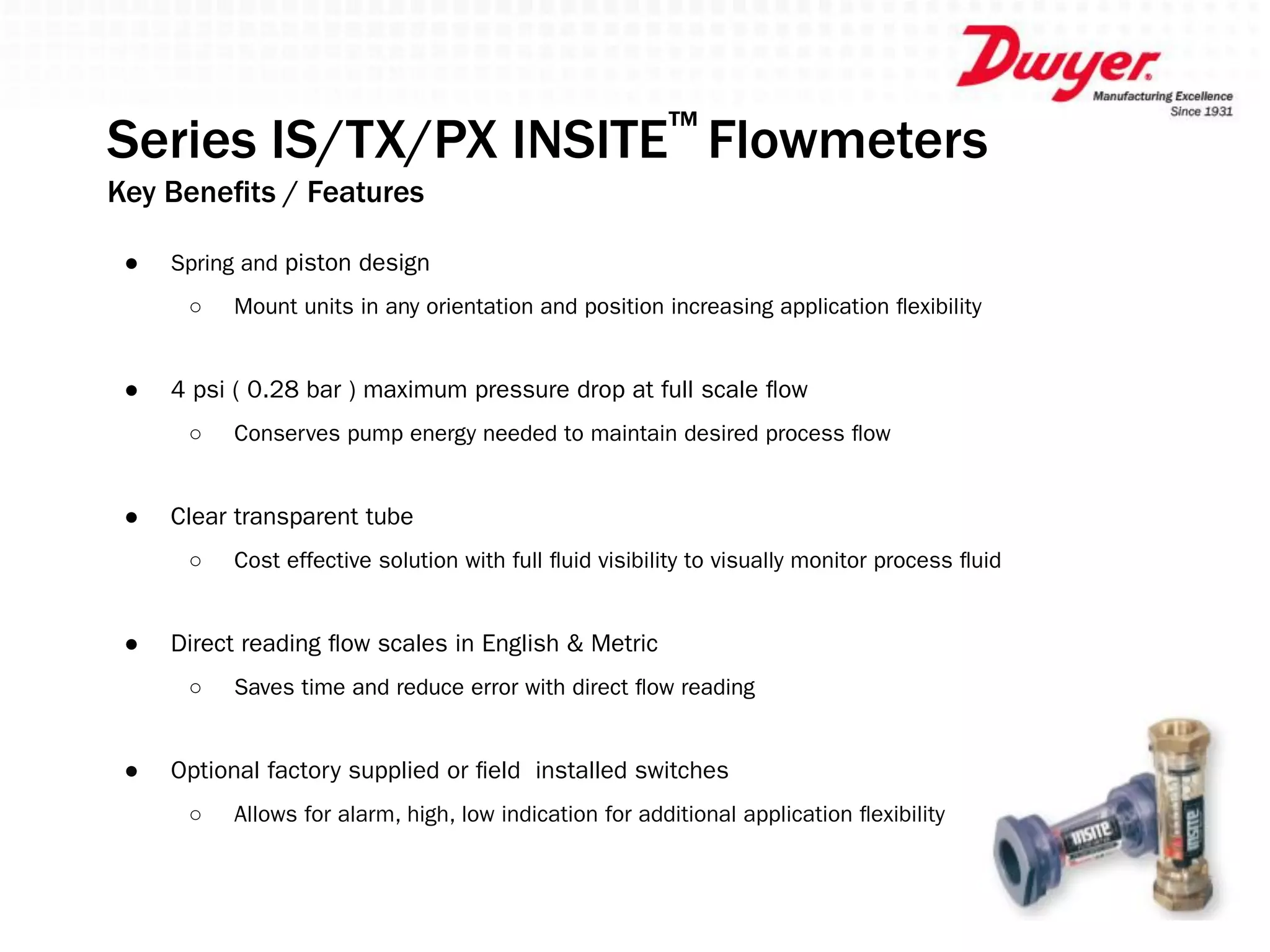 Series IS/PX/TX Insite™ Air/Liquid In-Line Flowmeter | PDF