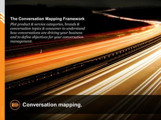 The Conversation Mapping Framework<br />Plot product & service categories, brands & conversation topics & consumer to unde...