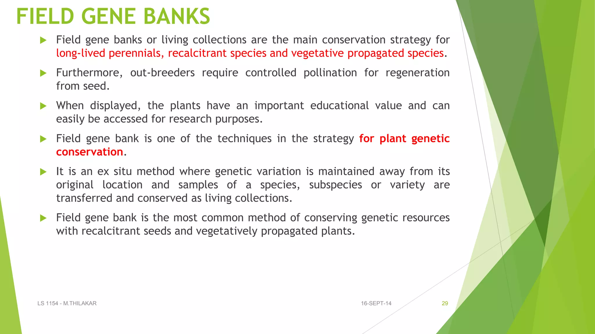 In situ and ex situ conservation | PPSX