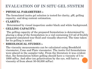 Innovative In Situ Ophthalmic Gels for Enhanced Ocular Drug Delivery | PPT