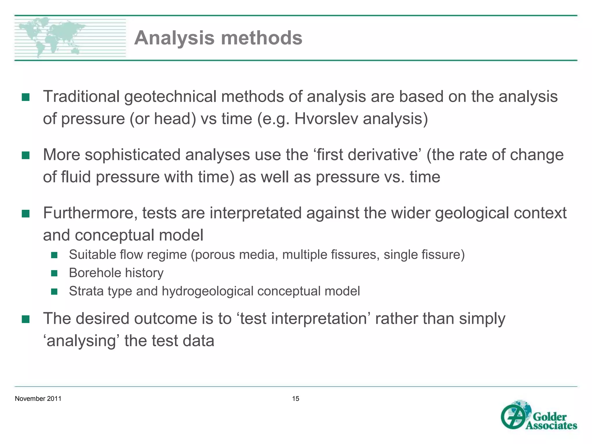 In situ permeability testing in boreholes | PPTX