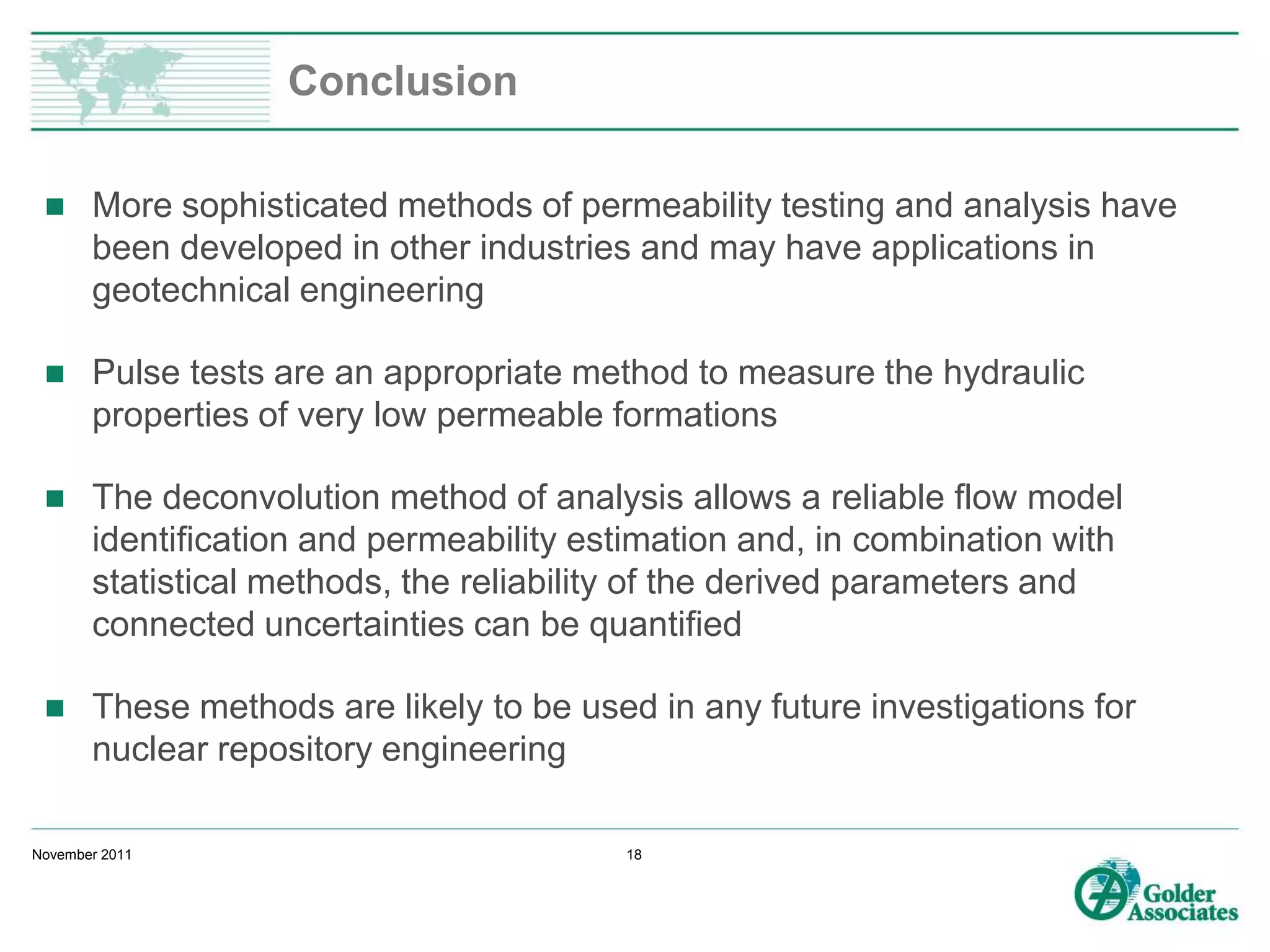 In situ permeability testing in boreholes | PPTX