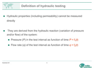 In situ permeability testing in boreholes | PPTX