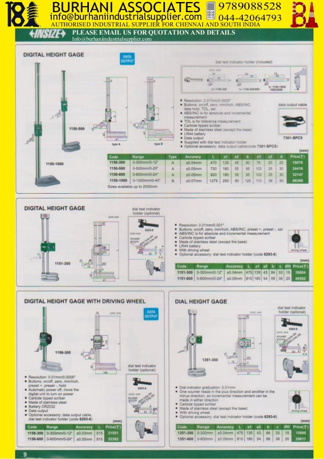 Insizemeasuringinstrumentschennaicatalogueandpricelist