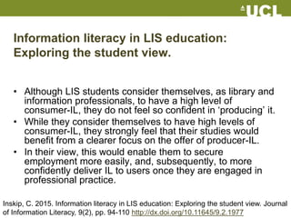 Information literacy in LIS education - Charles Inskip | PDF