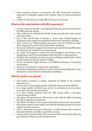 Insolvency and bankruptcy code 2020 | PDF