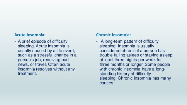 Treatment severe insomnia