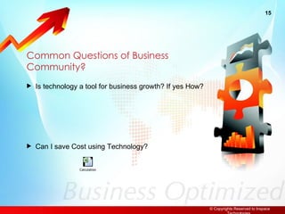 Common Questions of Business Community? Is technology a tool for business growth? If yes How? Can I save Cost using Technology? 
