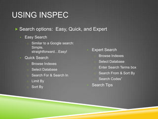 INSPEC | PPTX