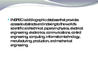 Inspec Journal Inspec | PPT