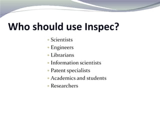 Inspec | PPT