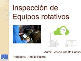 Inspección de
Equipos rotativos
Autor: Jesus Ernesto Sasson
Profesora: Amalia Palma
 