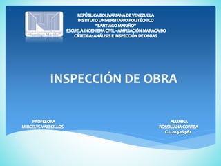 INSPECCIÓN DE OBRA
 