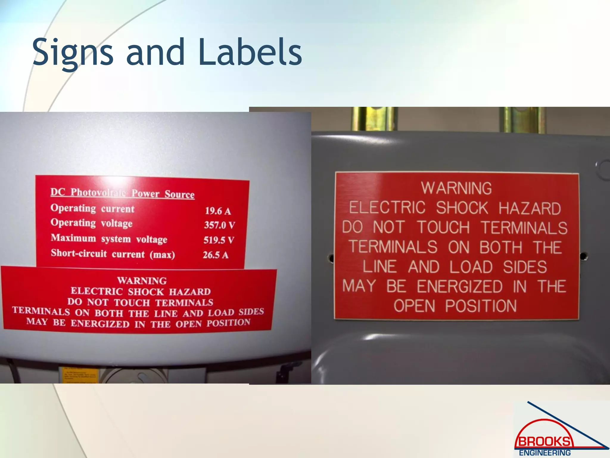 Signs and Labels
 