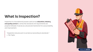 Inspection Definition, Inspection in Education | PDF