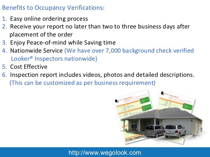 Property Occupancy Inspection Services and Onsite Field Inspection