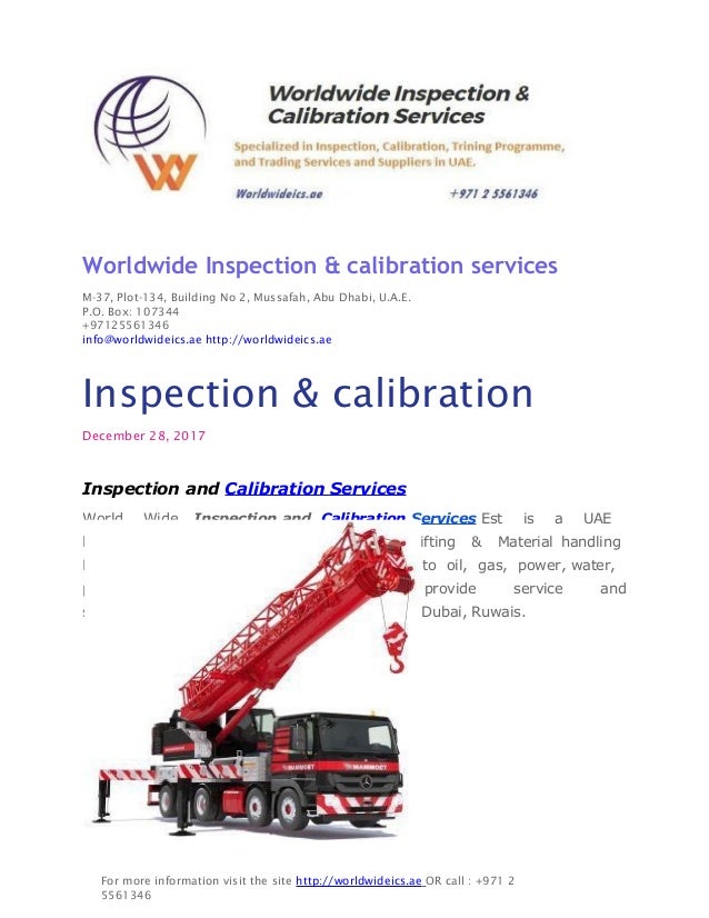 Inspection and calibration bodies in abu dhabi uae