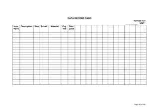 DATA RECORD CARD
Format 16.4
UNIT
Insp.
Point
Description Size Sched. Material. Org.
Thk
Disc.
Limit
Page 182 of 183
 