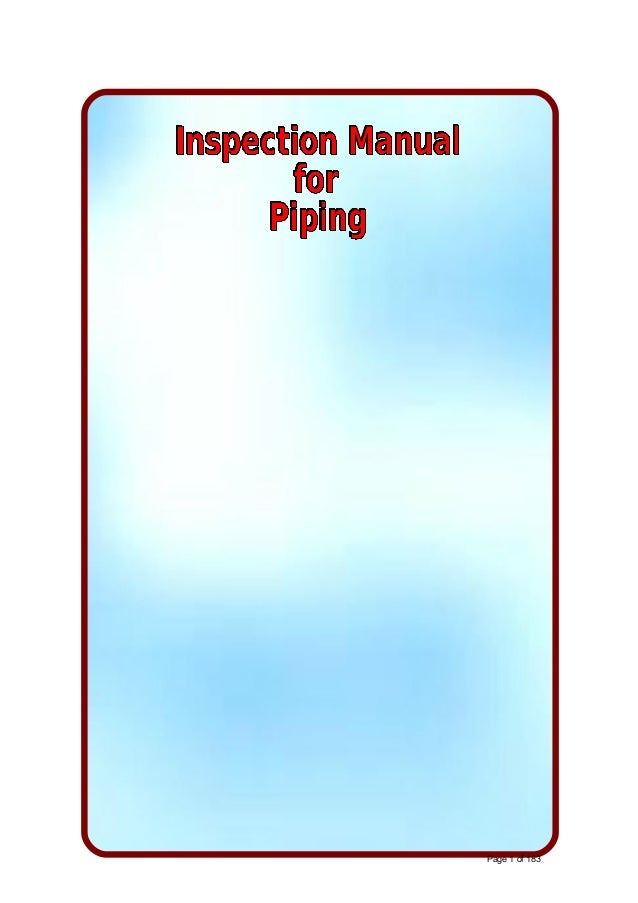 Piping inspection checklist